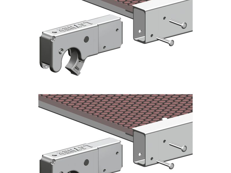 Hook-on claw for Access Decks and Platforms