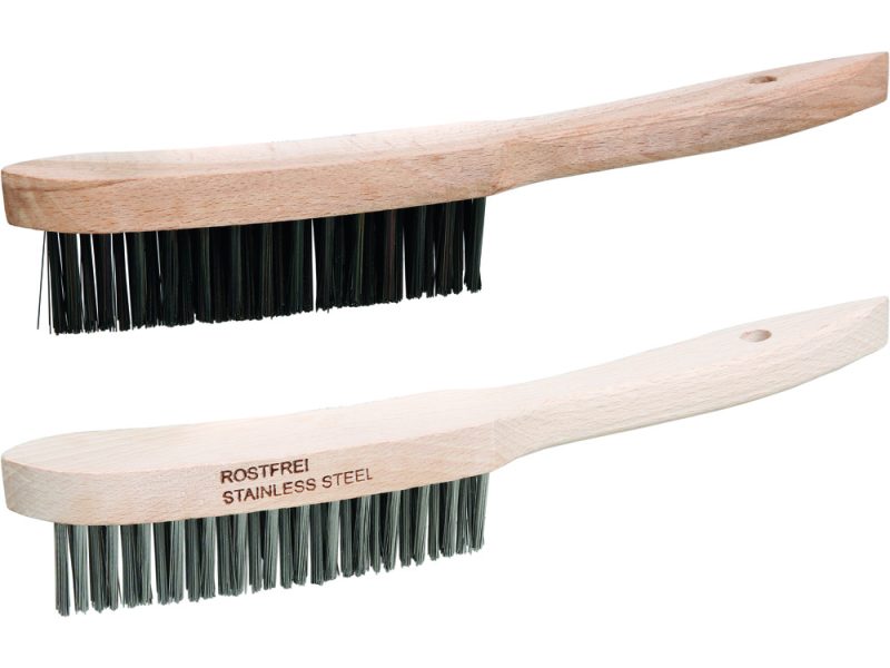 Fillet weld brushes with wooden handle